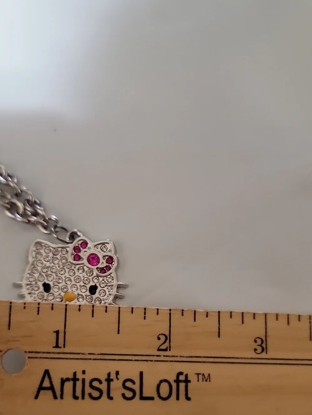 NWT Hello Kitty Sanrio Rhinestone Charm Bracelet Silver Tone Officially Licensed